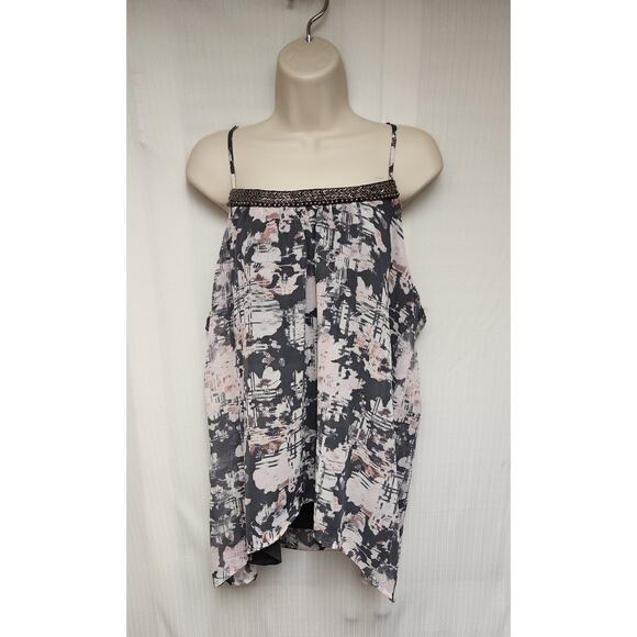 STUDIO Y -Women's Plus XXL Boho Sequin Accent Racer Back Color Gray/Pink Top - Picture 4 of 8